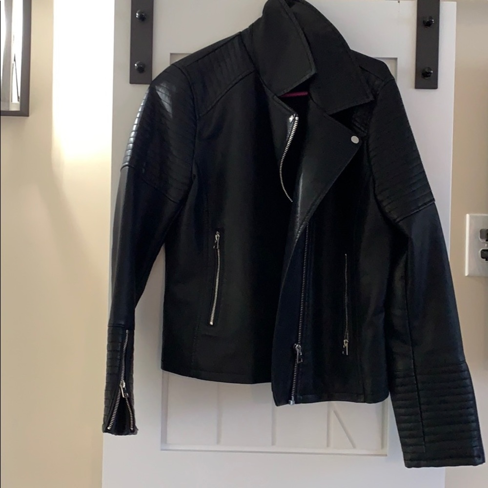 Topshop Moto leather jacket, black